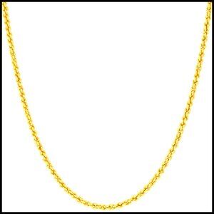 Diamond Cut Rope Chain Necklace Minimal Classic Elegant Gold Plated Jewelry